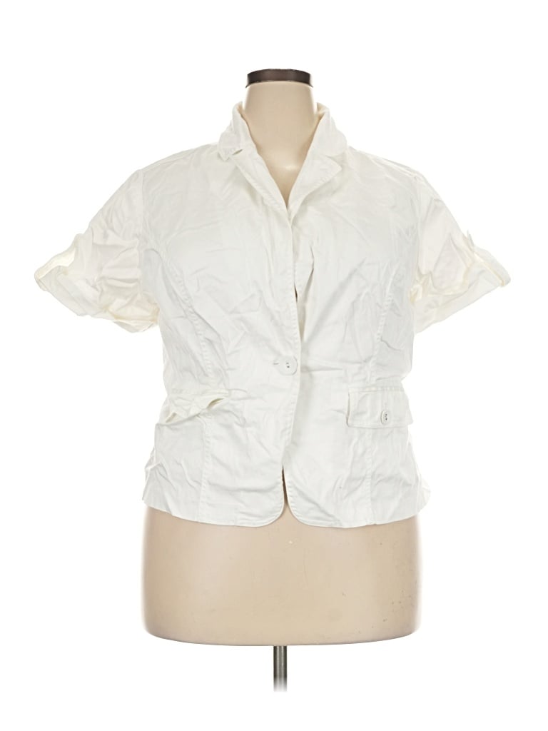 Pre-owned Ruby Rd. Short Sleeve Blouse In Ivory