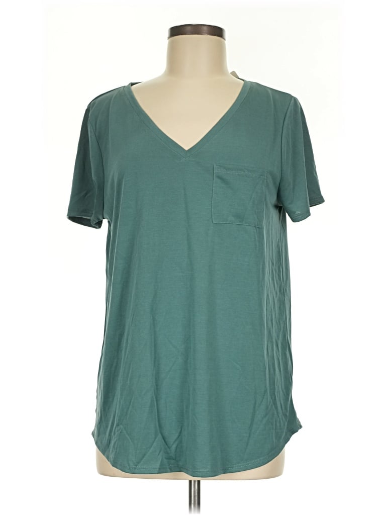 Green Envelope Short Sleeve T-shirt In Teal