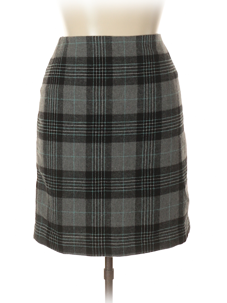 Talbots Plaid Gray Casual Skirt Size 14 (Petite) - 85% off | thredUP