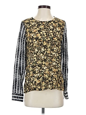 Piperlime Long Sleeve Silk Top (view 1)