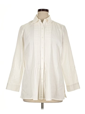 Jones New York Signature 3/4 Sleeve Button-Down Shirt (view 1)