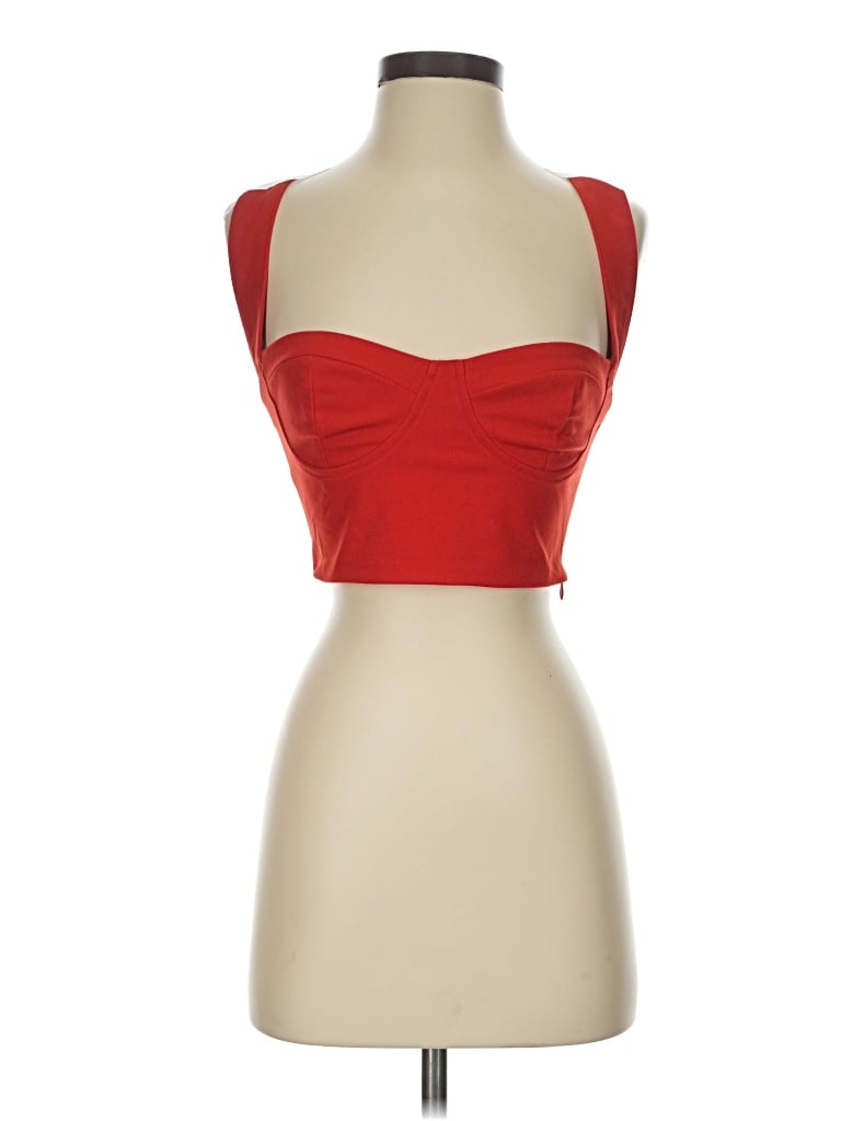 Pre-owned Superdown Tank Top Red Strapless Neckline Tops