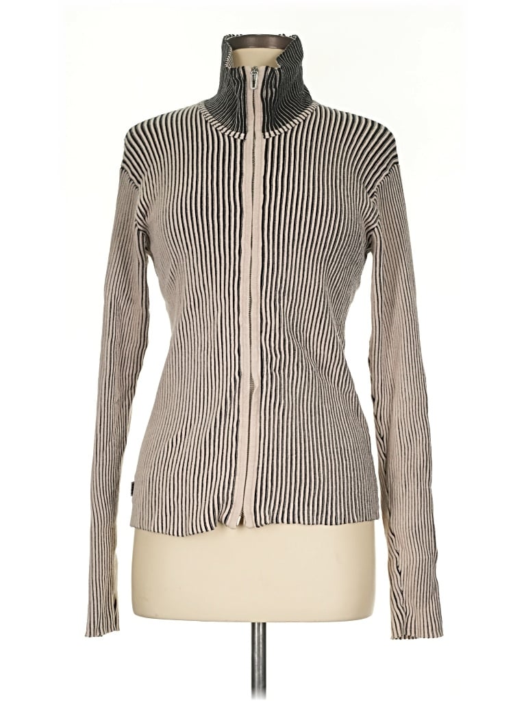 Pre-owned Obey Cardigan Sweater In Silver