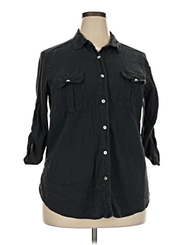 Woman Within 3/4 Sleeve Button-Down Shirt (view 1)