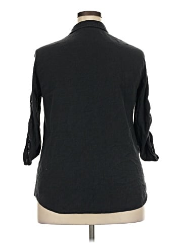 Woman Within 3/4 Sleeve Button-Down Shirt (view 2)