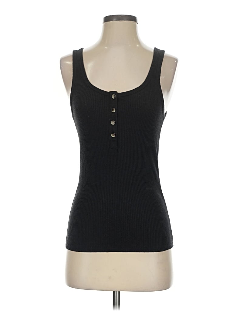 Pre-owned Faherty Tank Top Black Scoop Neck Tops