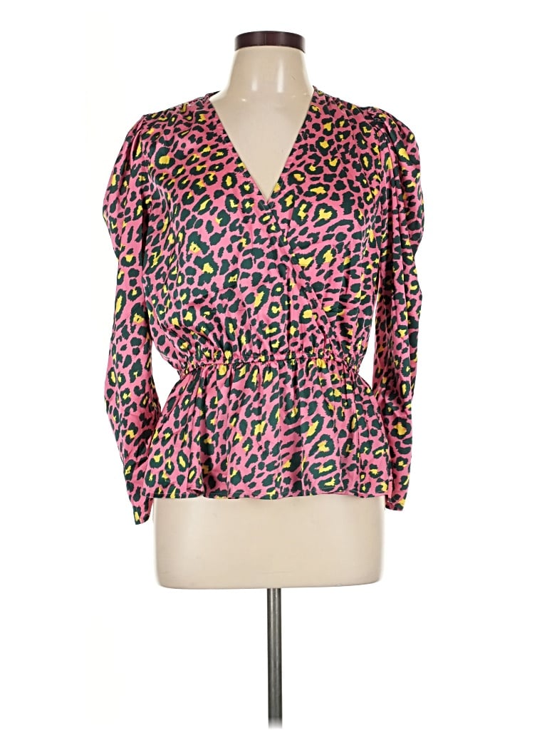 Pre-owned Scoop Long Sleeve Blouse In Pink