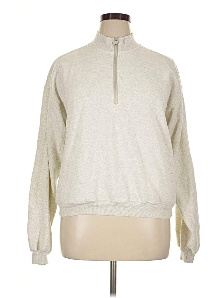 Pre-owned Fabletics Pullover Sweater In Silver