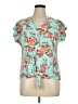 Bobbie Brooks Teal Short Sleeve Blouse Size XL - photo 1