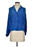Linea 100% Silk Blue Long Sleeve Silk Top Size 4 - photo 1