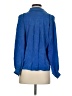 Linea 100% Silk Blue Long Sleeve Silk Top Size 4 - photo 2