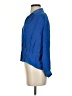 Linea 100% Silk Blue Long Sleeve Silk Top Size 4 - photo 5