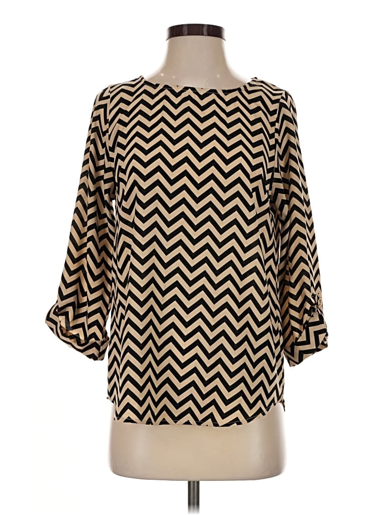 Pre-owned Everly 3/4 Sleeve Blouse In Brown