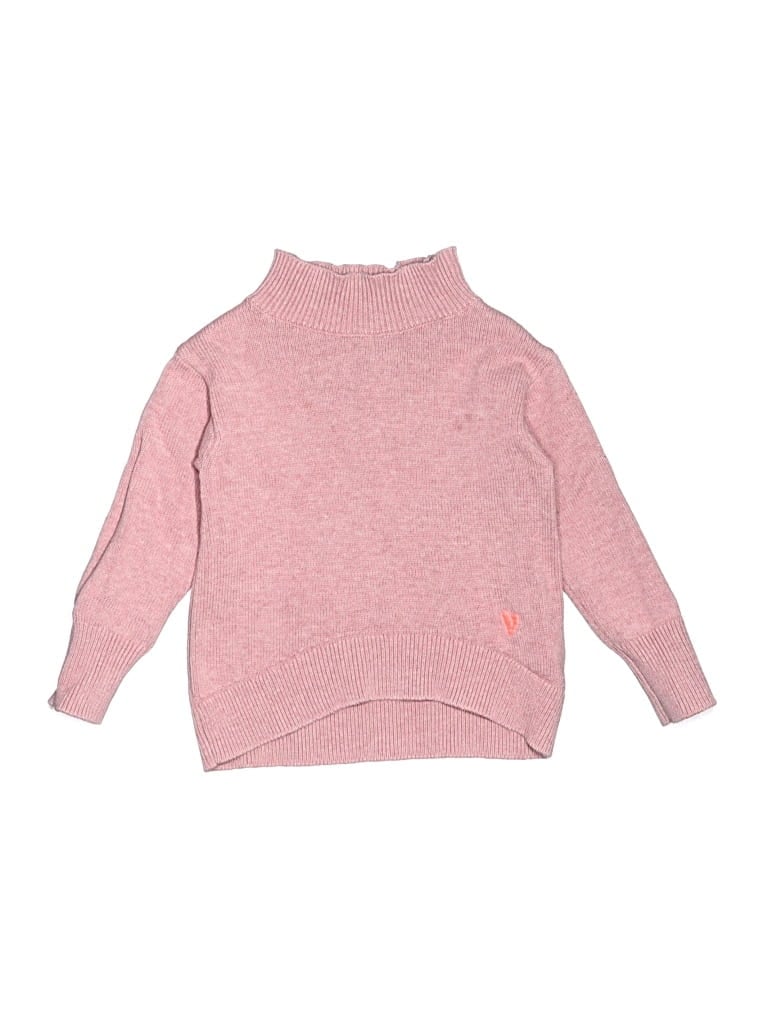 Pre-owned Crewcuts Kids' Turtleneck Sweater In Pink