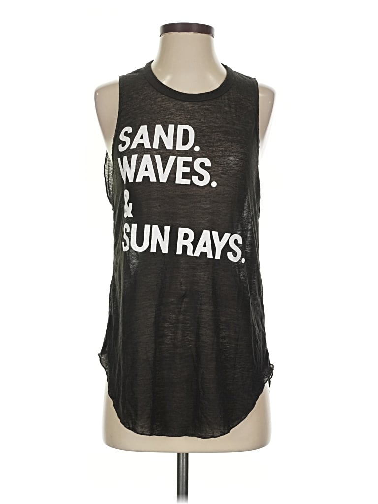 Pre-owned Chaser Sleeveless Top Black Scoop Neck Tops