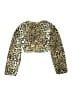 Amy Byer 100% Polyester Animal Print Gold Jacket Size 16 - photo 2