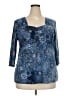 Susan Lawrence Blue 3/4 Sleeve Blouse Size 2X - photo 1