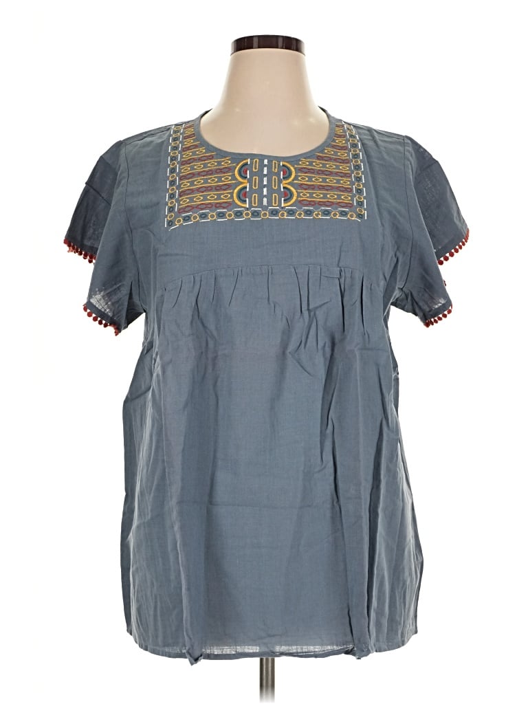 Lularoe Short Sleeve Blouse In Blue