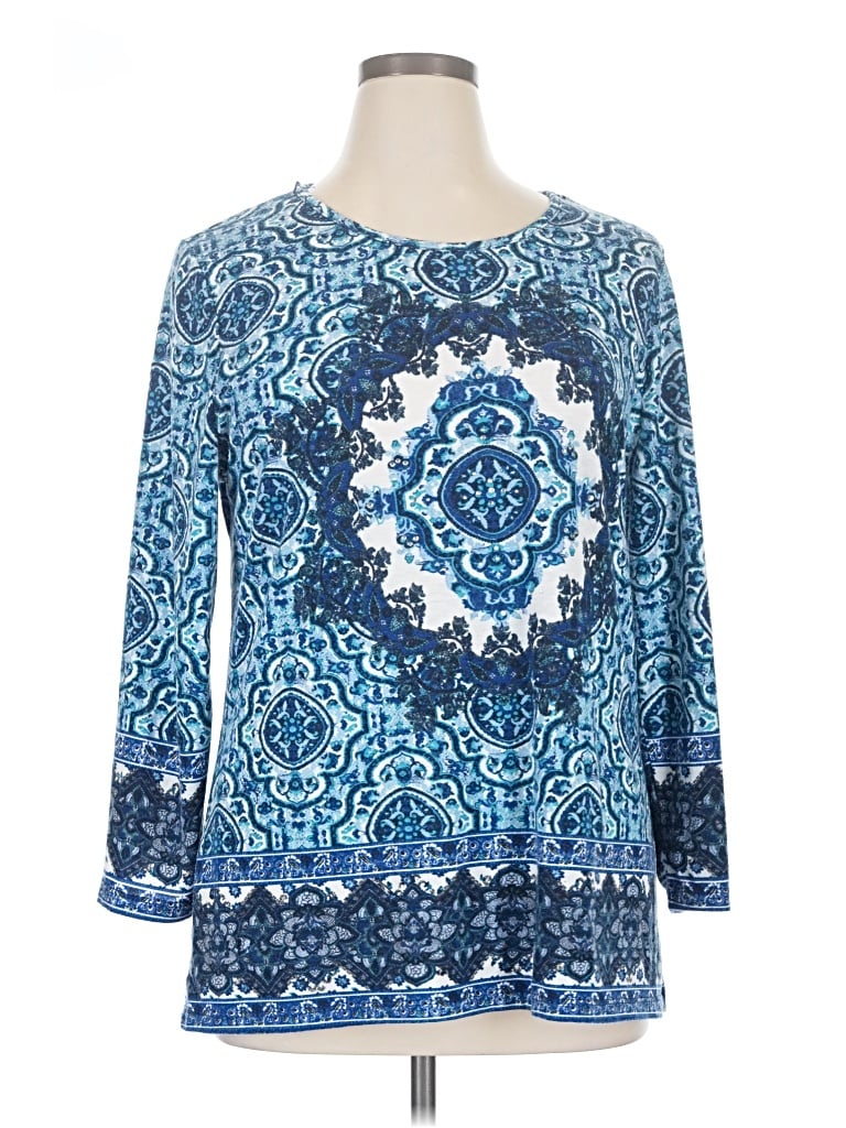 Pre-owned By Design 3/4 Sleeve T-shirt In Blue