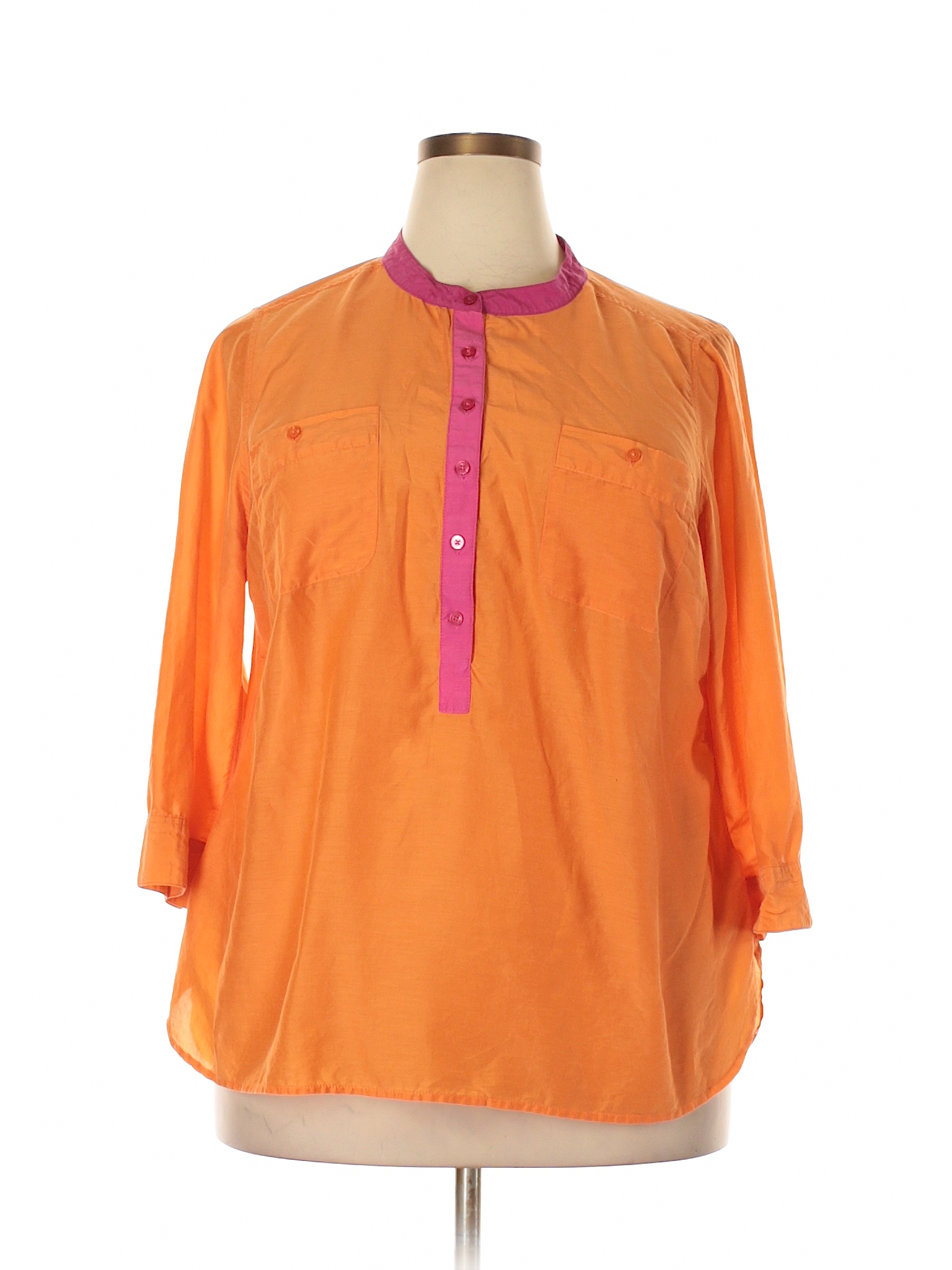 Jcpenney Solid Orange 3/4 Sleeve Blouse Size 2X (Plus) - 70% off | thredUP