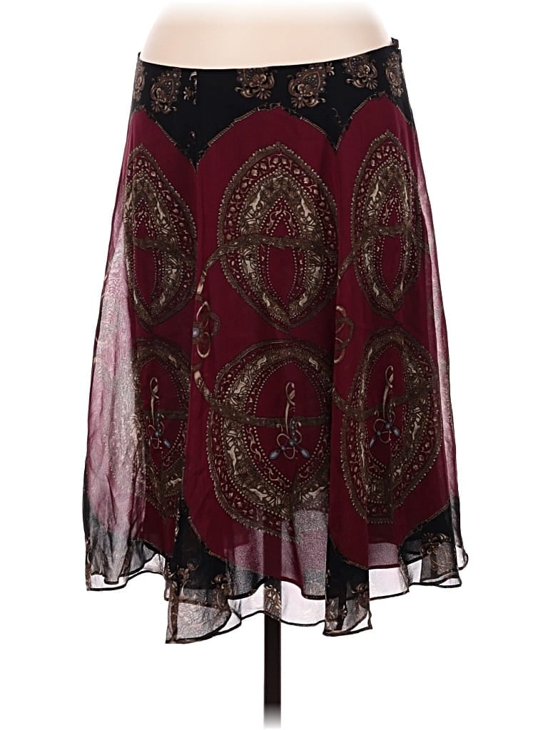 Pre-owned Eci Silk Skirt In Burgundy
