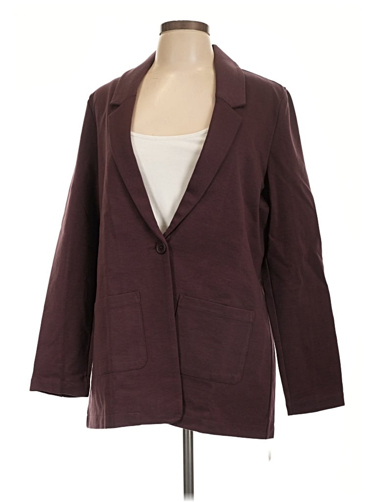 Garnet Hill Blazer Jacket In Burgundy