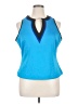 Bisou Bisou Blue Sleeveless Blouse Size XL - photo 1