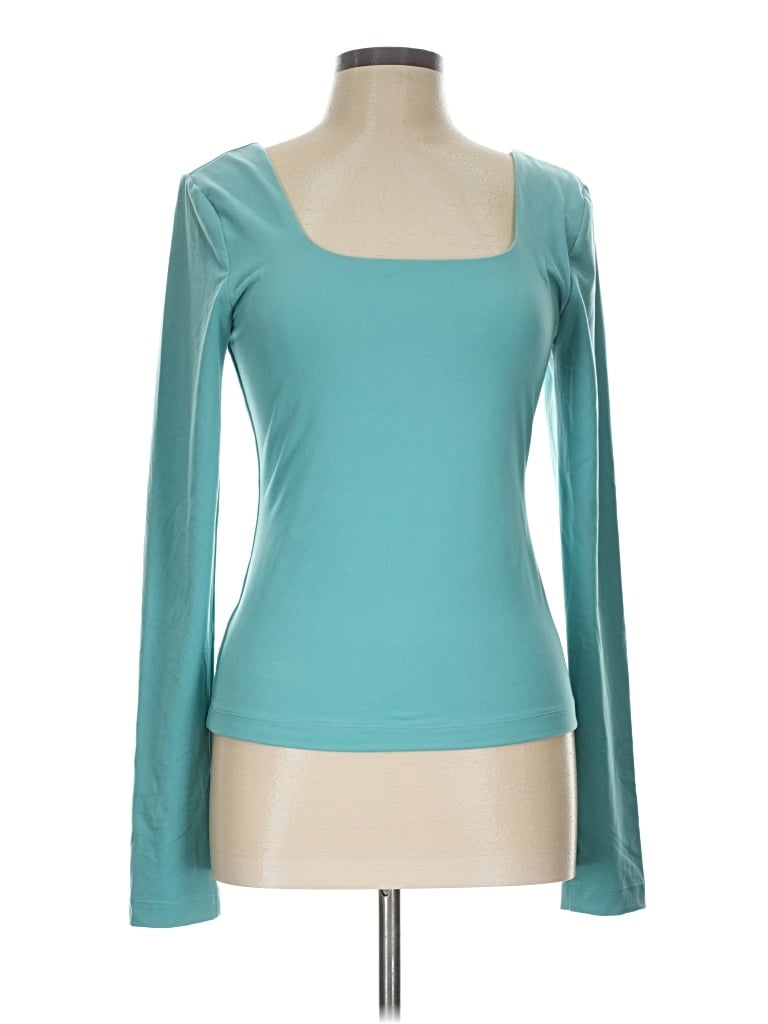 Rae Mode Long Sleeve Top Teal Scoop Neck Tops