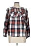 J.Crew Plaid Red Long Sleeve Blouse Size L - photo 1