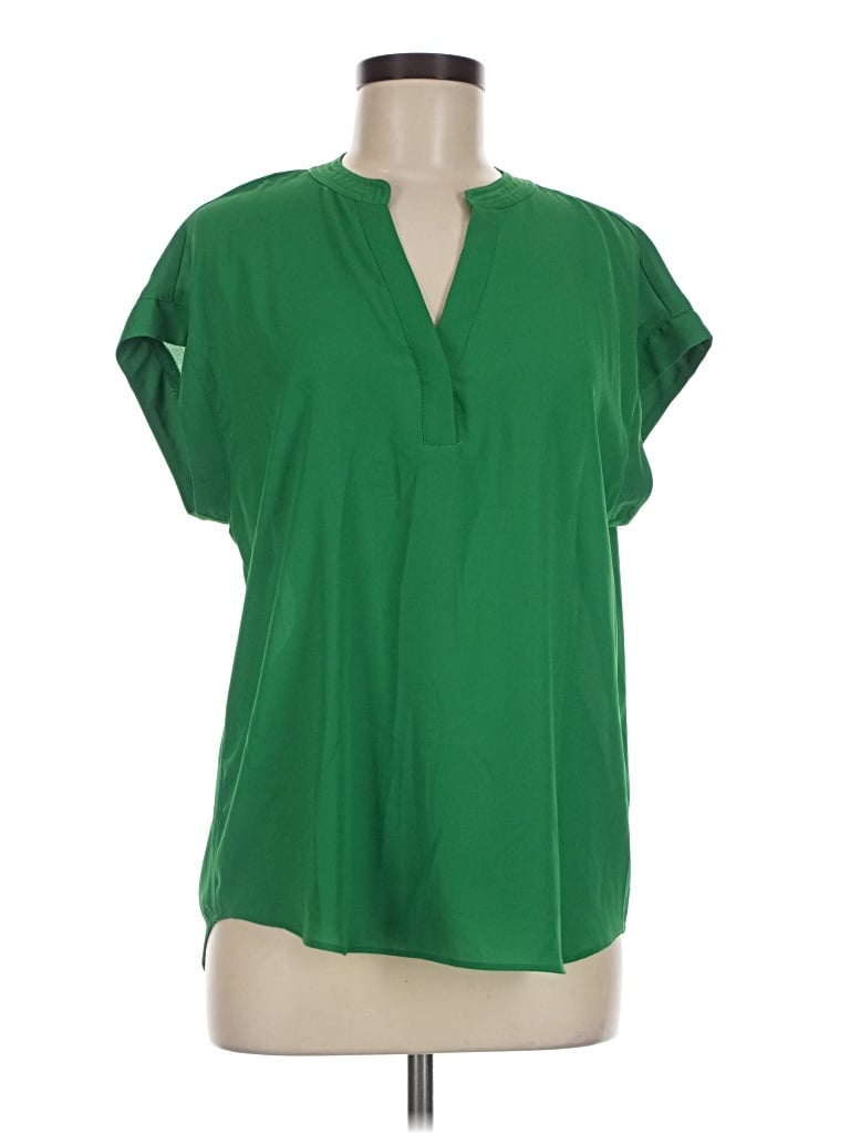Pre-owned Cynthia Steffe Short Sleeve Blouse In Green