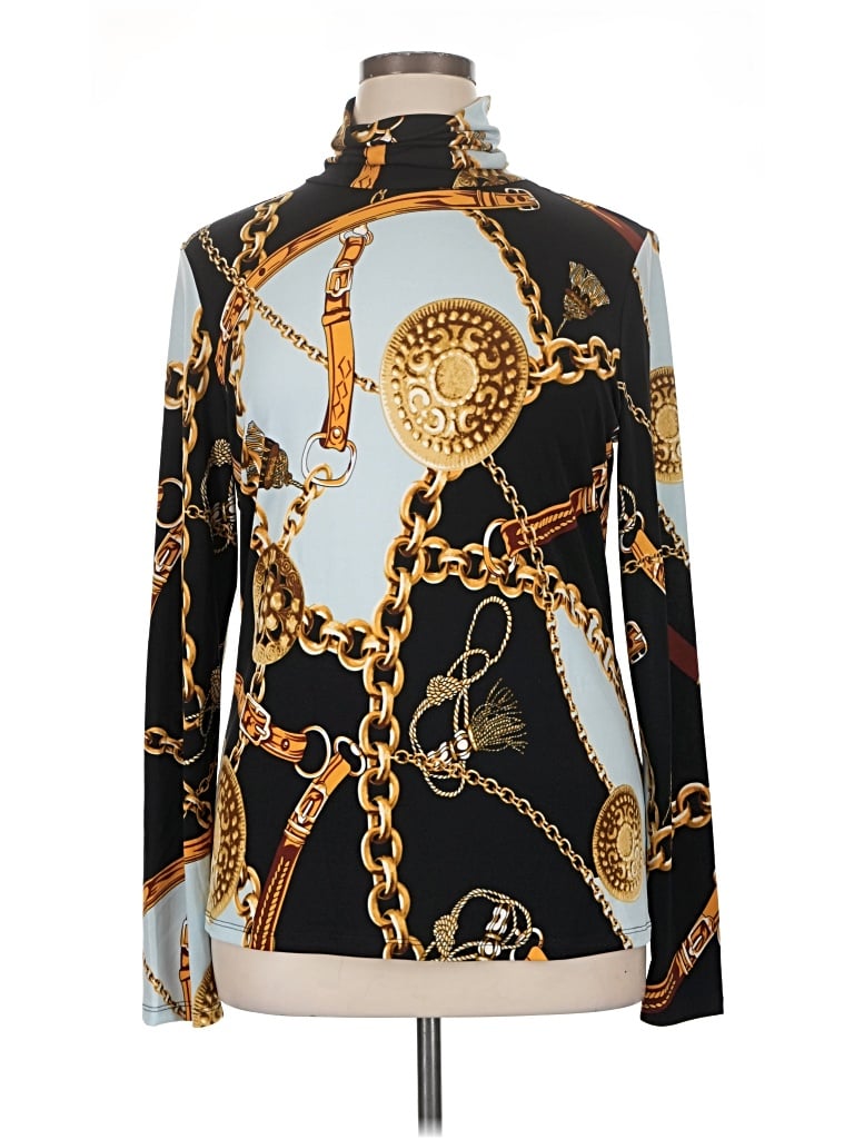Pre-owned Boston Proper Long Sleeve Turtleneck In Gold