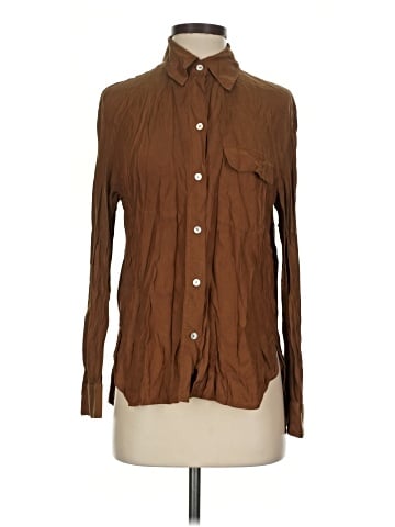 Vince. Long Sleeve Silk Top (view 1)