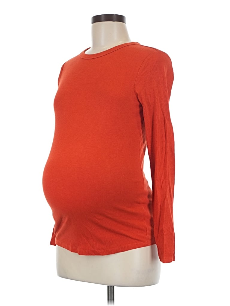 Pre-owned H&m Mama Long Sleeve T-shirt In Orange