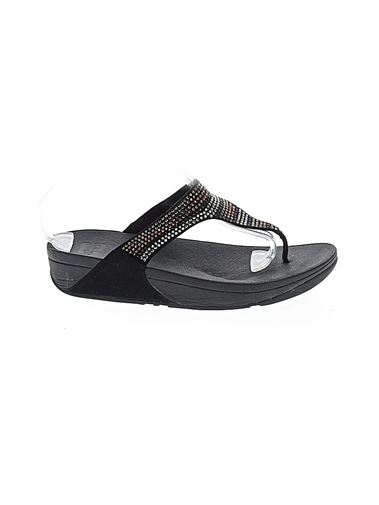 Pre-owned Fitflop Flip Flops In Black