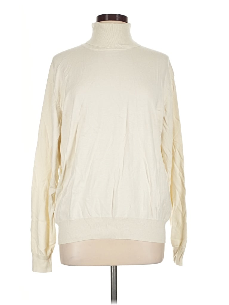 Pre-owned Orvis Long Sleeve Turtleneck In Ivory