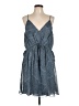 BCBGeneration 100% Recycled Polyester Paisley Gray Casual Dress Size L - photo 1