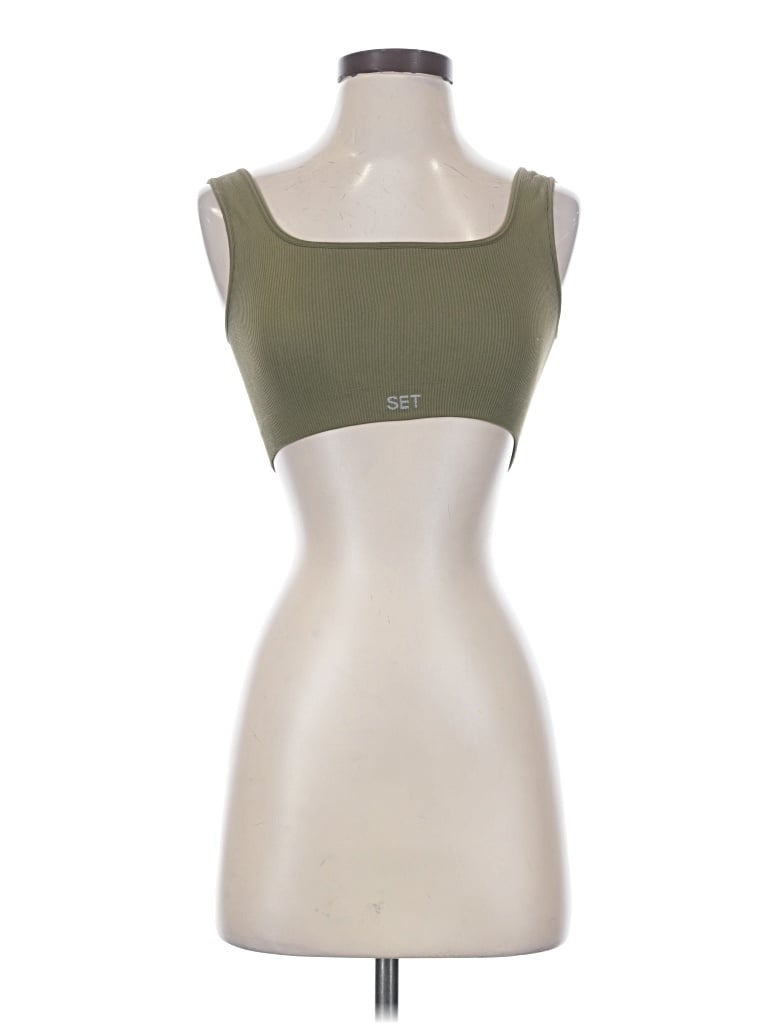 Pre-owned Set Active Tube Top Green Strapless Neckline Tops