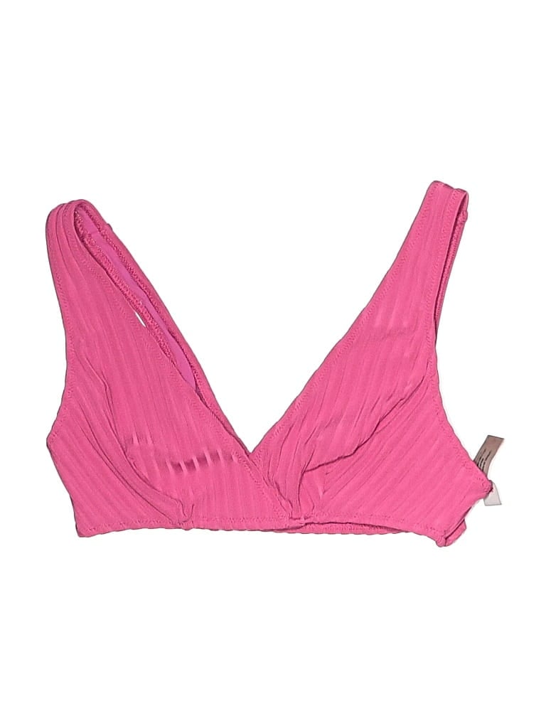 Pre-owned Solid & Striped Swimsuit Top Pink Swimwear