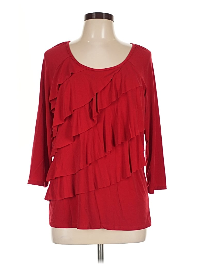Pre-owned Elementz 3/4 Sleeve Blouse In Red