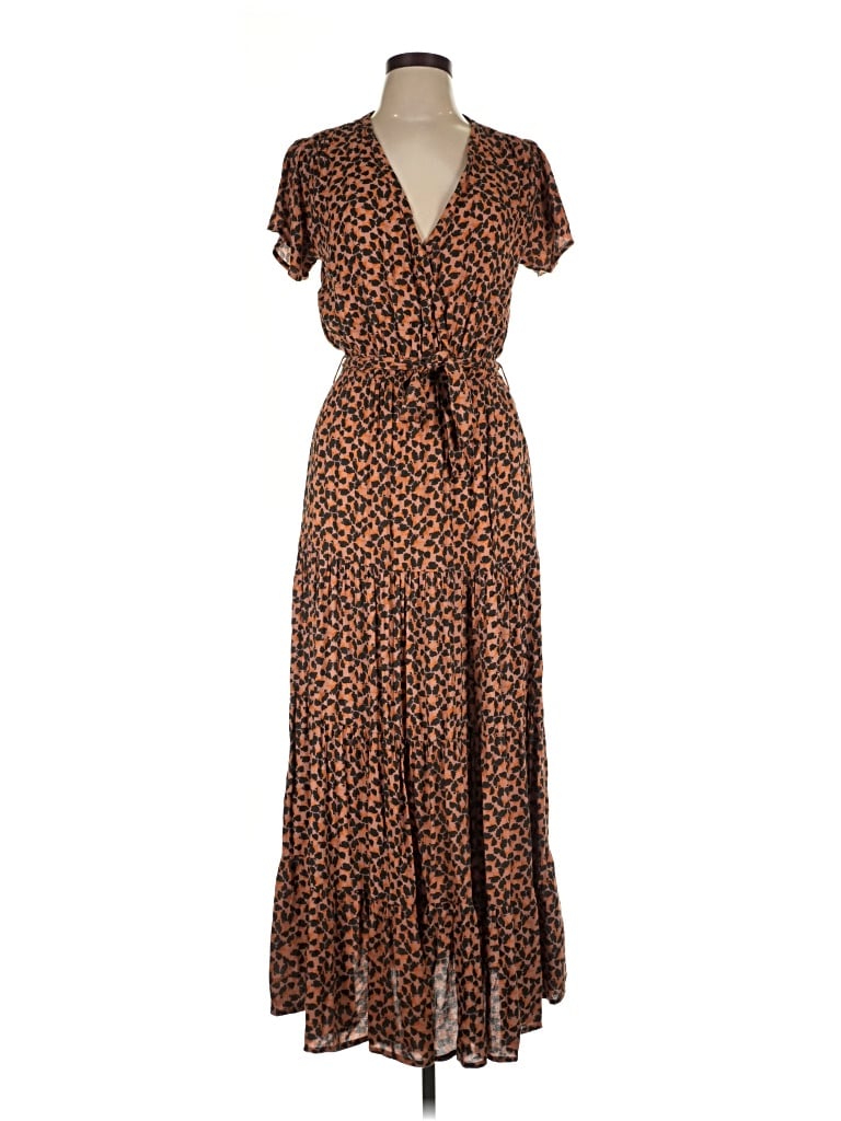 Pre-owned Aura Casual Dress In Brown