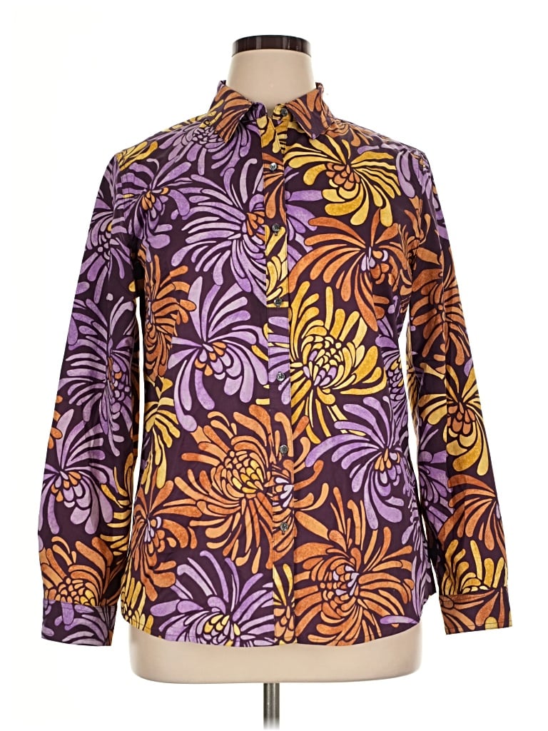 Pre-owned J. Mclaughlin Long Sleeve Blouse In Purple