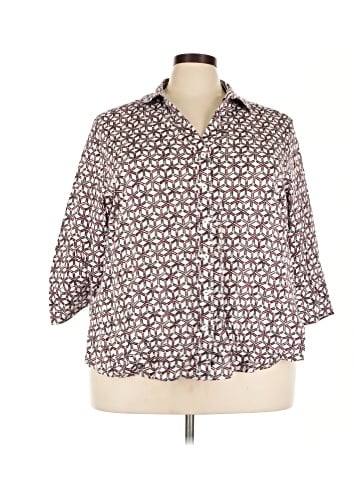Foxcroft 3/4 Sleeve Button-Down Shirt (view 1)