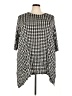 Ellos Houndstooth Black 3/4 Sleeve Top Size 22 - photo 1