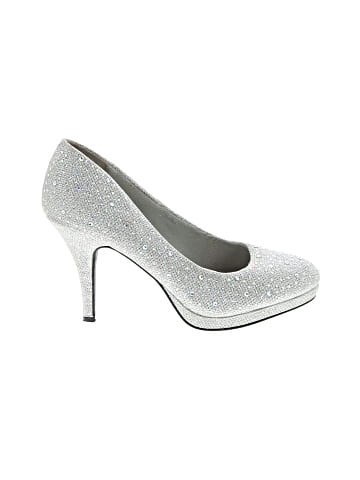 Silver Slipper Heels (view 1)