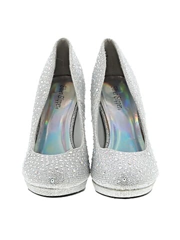 Silver Slipper Heels (view 2)