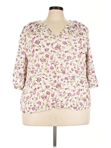 Jones & Co 3/4 Sleeve Button-Down Shirt (view 1)