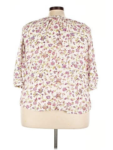 Jones & Co 3/4 Sleeve Button-Down Shirt (view 2)