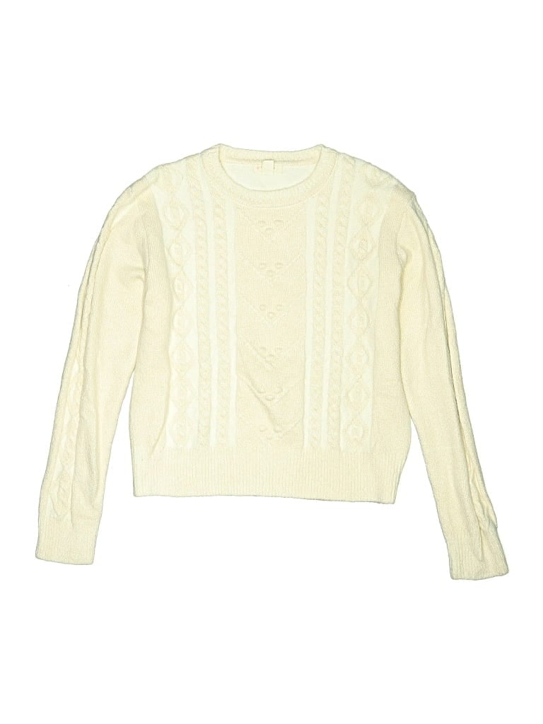 Pre-owned Crewcuts Kids' Pullover Sweater In Ivory