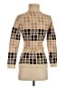 Moda International Checkered-gingham Tan Wool Pullover Sweater Size XS - photo 2