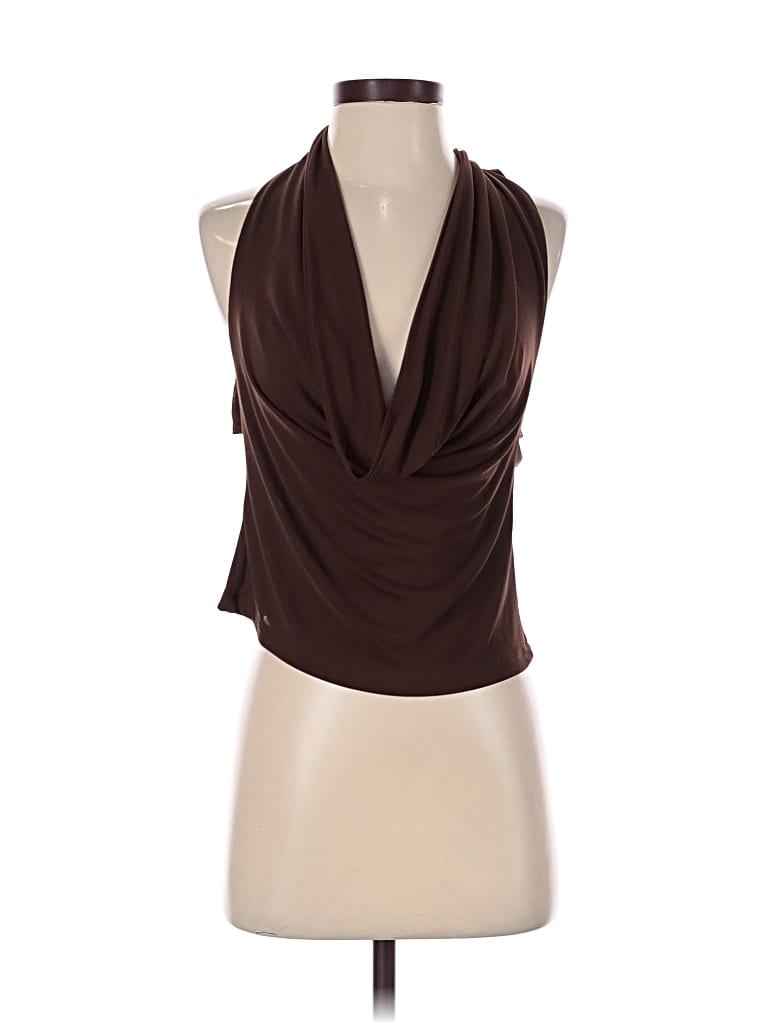 Peppermayo Tank Top Brown Cowl Neck Tops